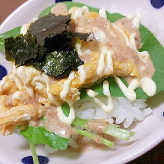 サラダほうれん草＆たまごやきのぷち丼＊